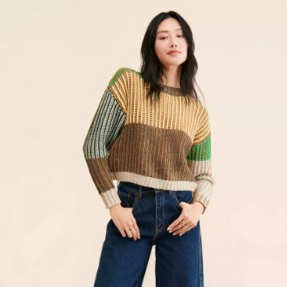 Moon River Colorblock Rib Pullover - Picture 4 of 4